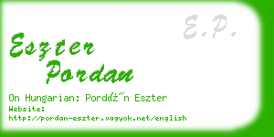 eszter pordan business card